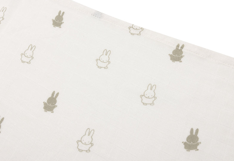Jollein Hydrophilic cloth Small 70x70cm Happy Miffy Set 3 | Olive Green