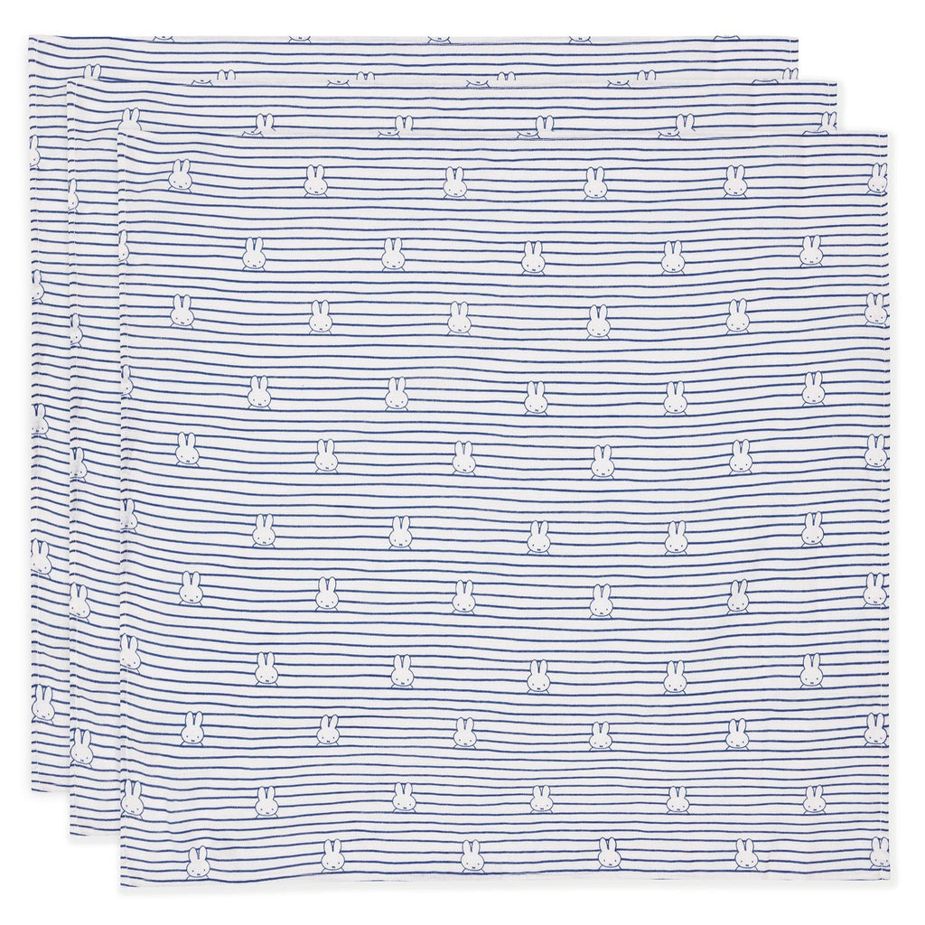 Jollein Hydrophilic cloth Small 70x70cm | Miffy Stripe Navy (3pack)