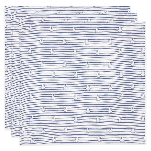 Jollein Hydrophilic cloth Small 70x70cm | Miffy Stripe Navy (3pack)