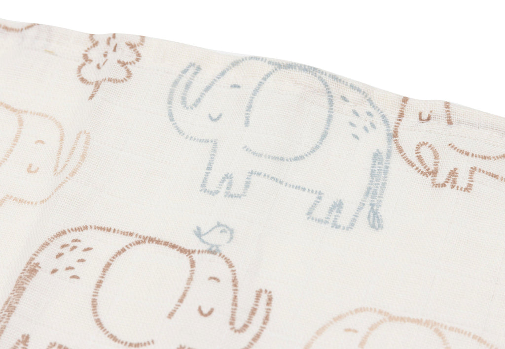 Jollein Hydrophilous Cloth Small 70x70cm | Elephant Tales | 3 pcs