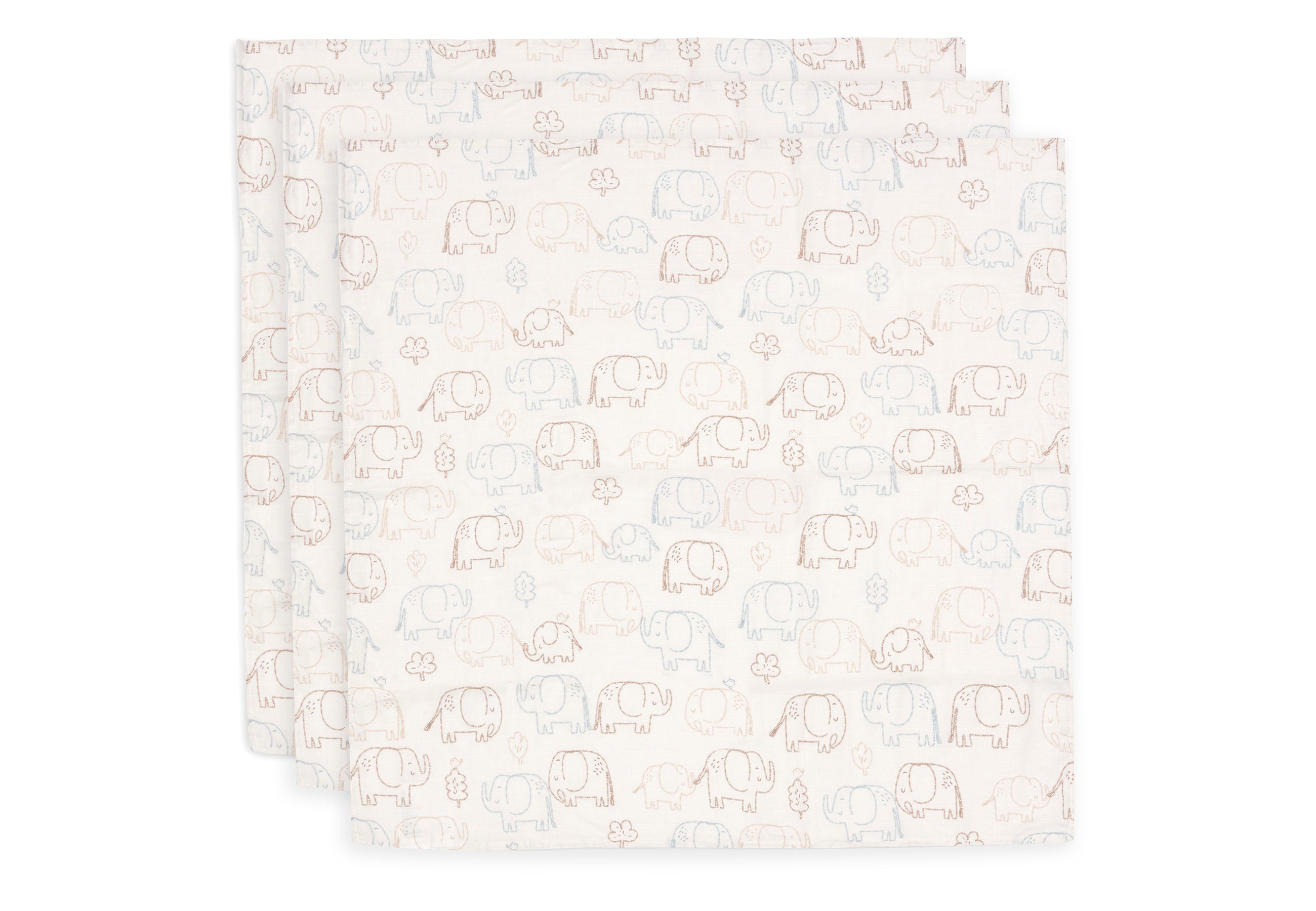 Jollein Hydrophilous Cloth Small 70x70cm | Elephant Tales | 3 pcs