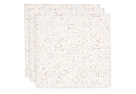 Jollein Hydrophilous Cloth Small 70x70cm | Elephant Tales | 3 pcs