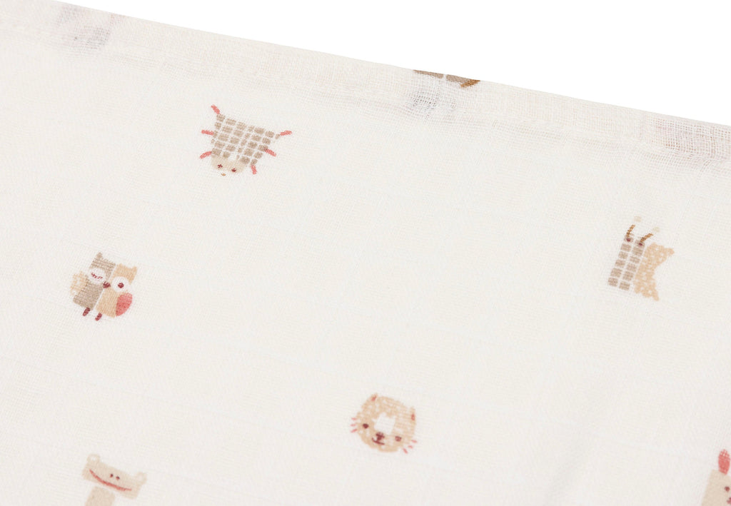 Jollein Muslin Cloth Small 70x70cm | Animal Friends | 3 pcs