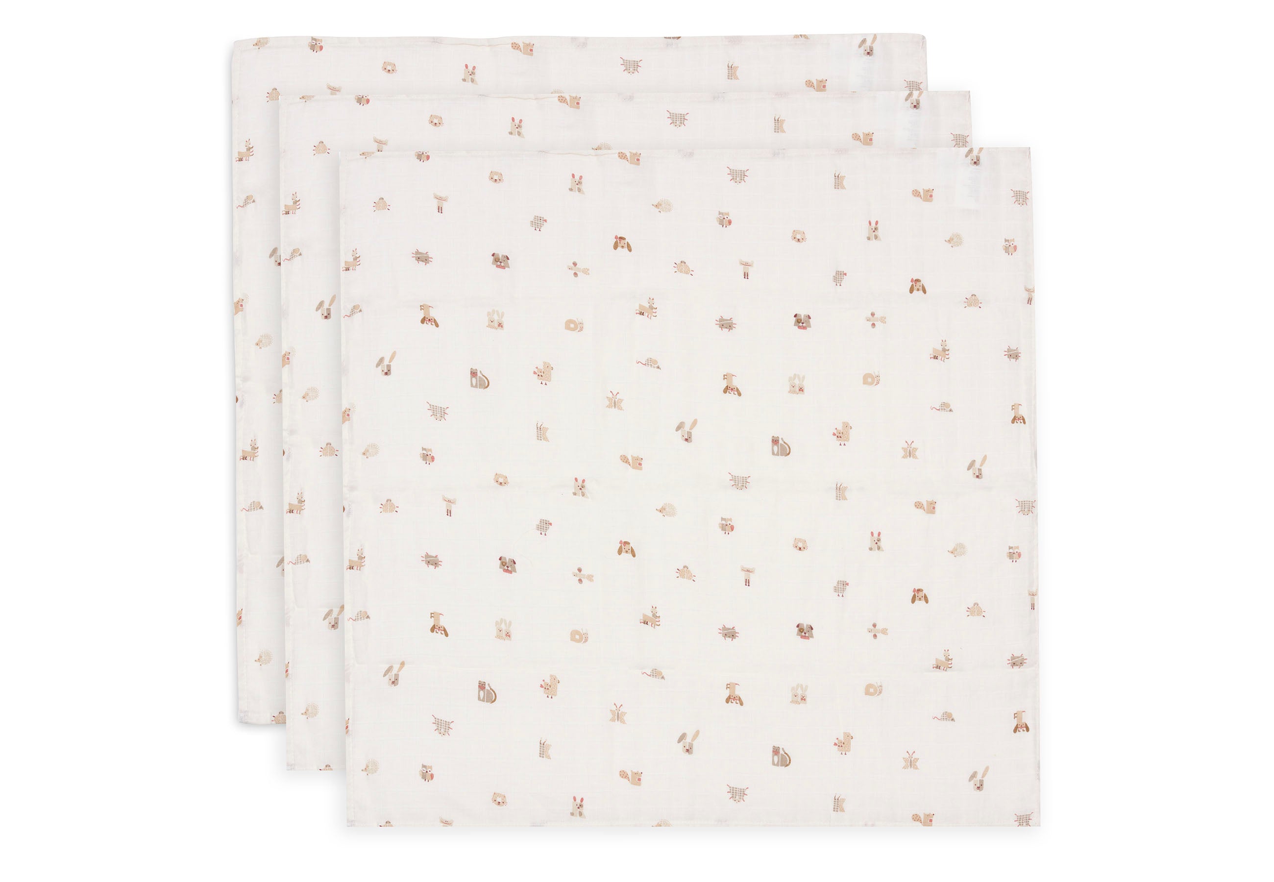 Jollein Muslin Cloth Small 70x70cm | Animal Friends | 3 pcs