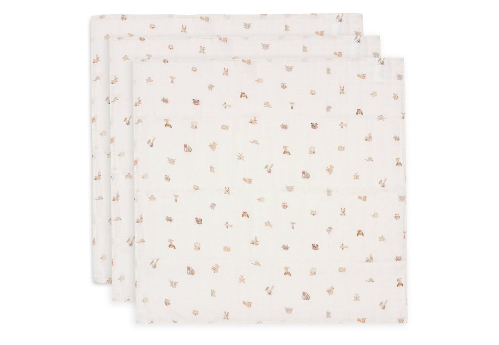 Jollein Muslin Cloth Small 70x70cm | Animal Friends | 3 pcs