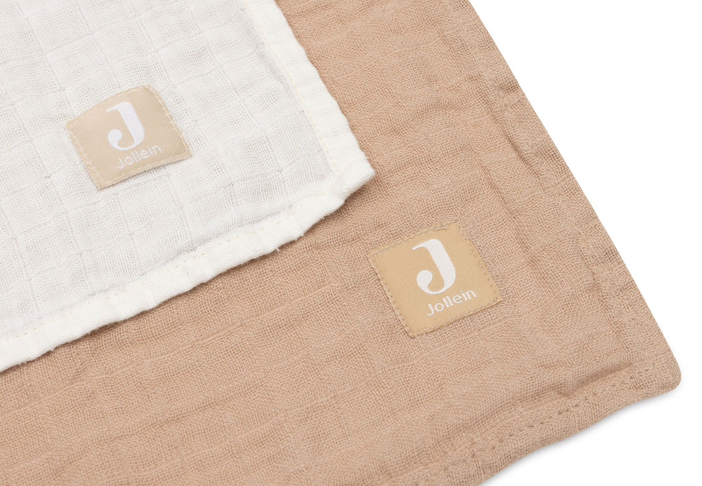 Jollein Hydrophilic Cloth Large 115x115cm Biscuit/Ivory (2Pack)
