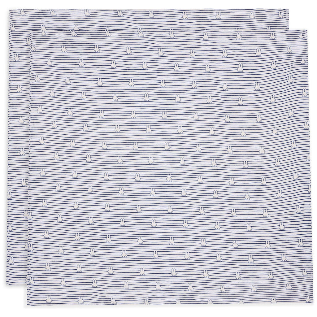 Jollein Hydrophilic cloth Large 115x115cm | Miffy Stripe Navy (2pack)