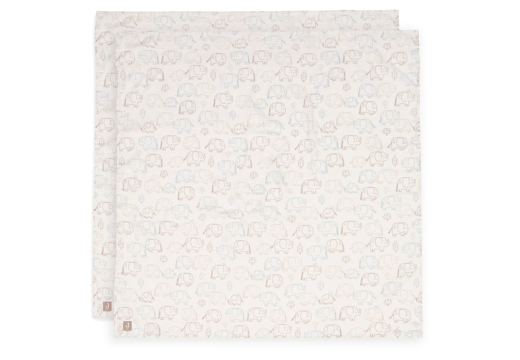 Jollein Hydrophilous Cloth Large 115x115cm | Elephant Tales | 2 pcs