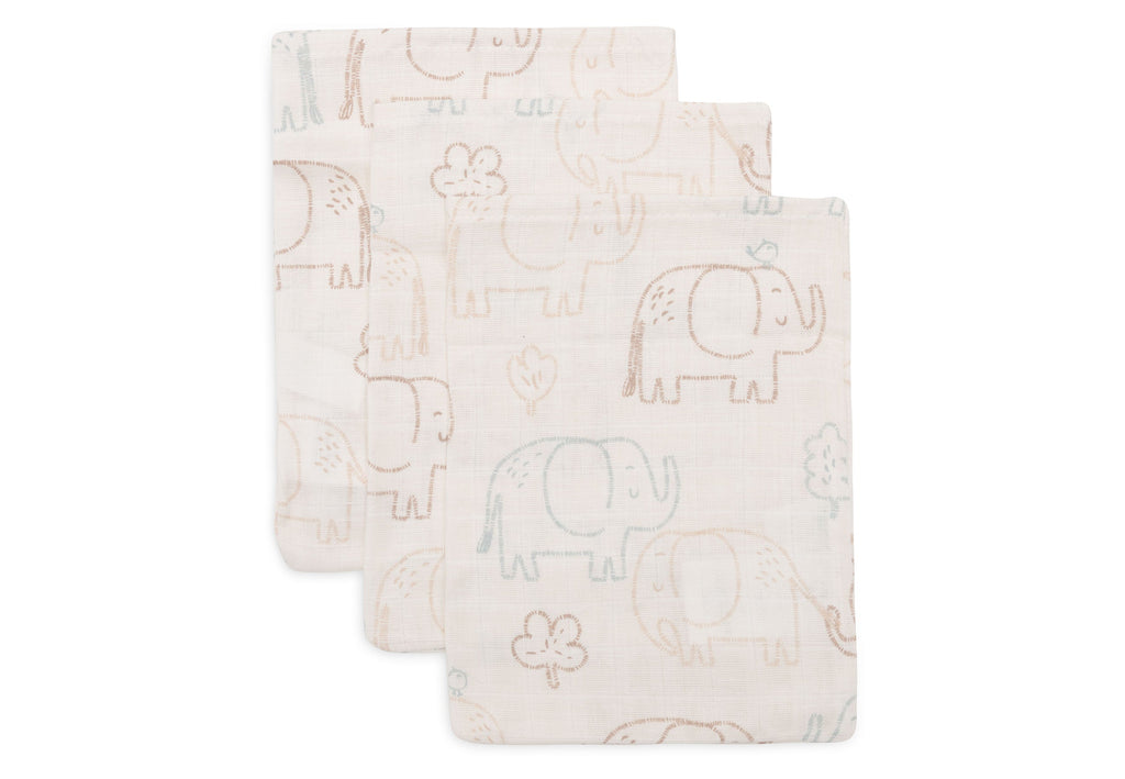 Jollein Hydrophilic Washcloth 15x20cm | Elephant Tales | 3 pcs