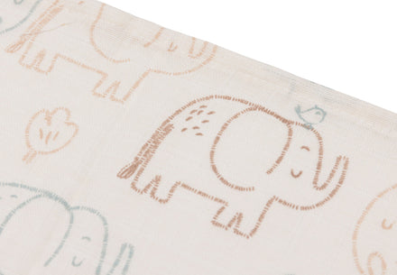 Jollein Muslin Mouth Cloth 31x31cm | Elephant Tales | 3 pcs