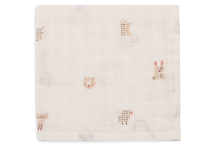 Jollein Muslin Mouth Cloth 31x31cm | Animal Friends 3-pack
