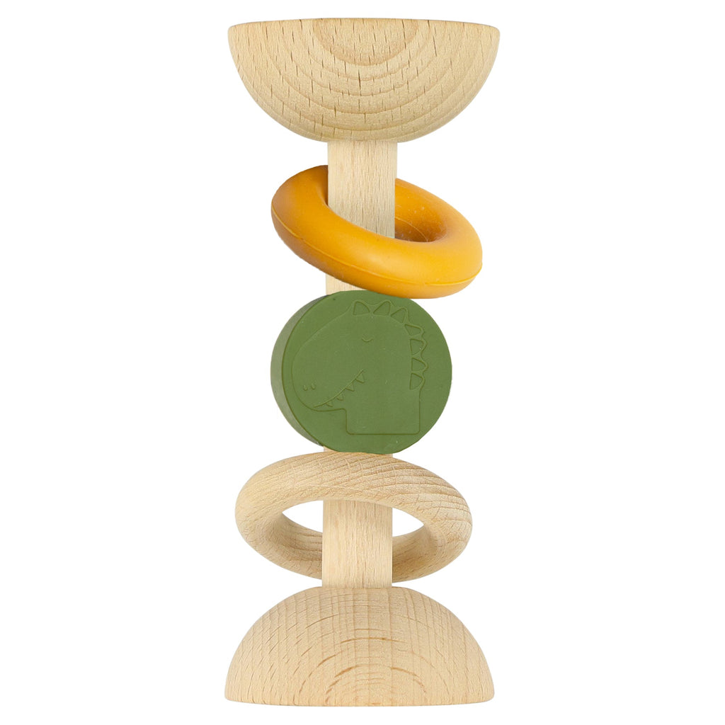 Trixie Wooden Silicone Rattle | Mr. Dino