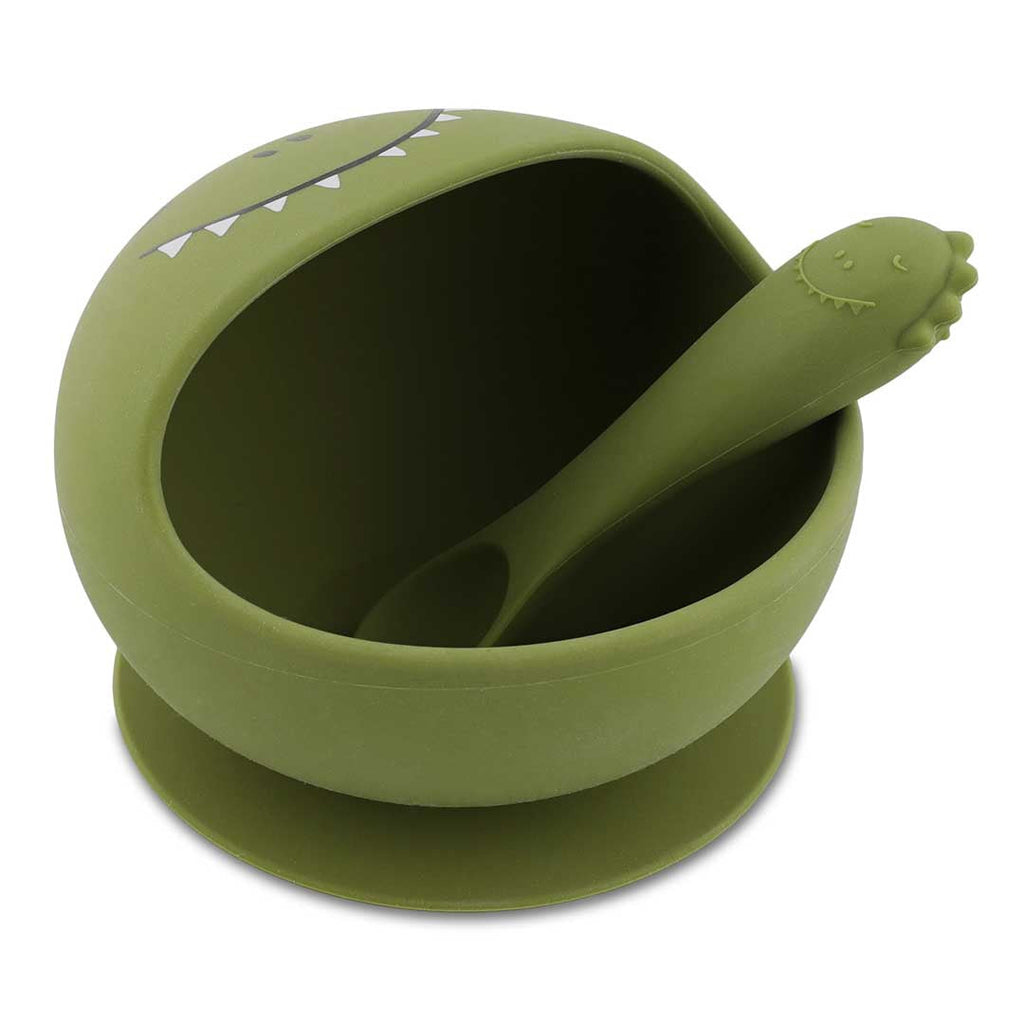 Trixie Silicone Bowl With Suction Cup + Spoon | Mr. Dino