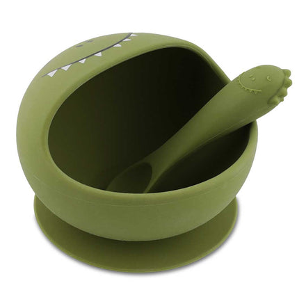 Trixie Silicone Bowl With Suction Cup + Spoon | Mr. Dino
