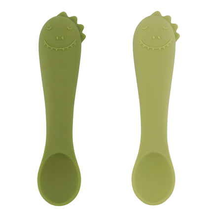 Trixie Silicone Baby First Spoon +4m - 2pcs | Mr. Dino