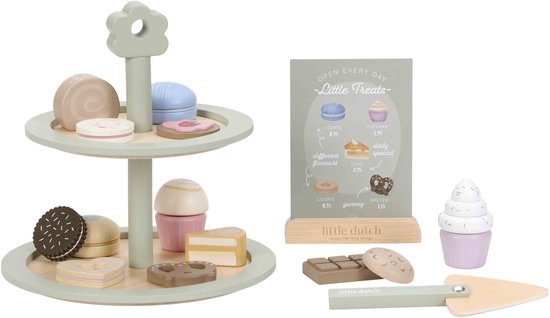 Little Dutch Wooden Serving Stand With Cake