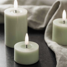 Uyuni LED Candle Pillar Melted Candle 5x4.5 cm | Nordic Dusty Green