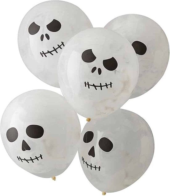 Ginger Ray balloons set 5 skeleton paint balloons