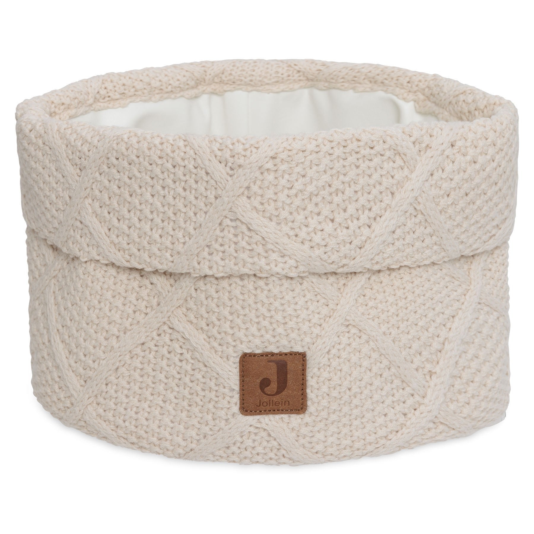 Jollein Changing Table Basket Check Knit Oatmeal