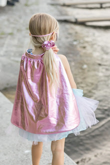 Great Pretenders Super-Duper Tutu Cape & Mask Metallic Pink/Light Blue | 4-6Y