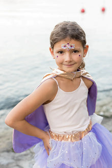 Great Pretenders Super-Duper Tutu, Cape & Mask | Metallic Rose Gold/Lilac 4-6Y