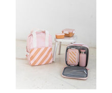 Monnëka Large Lunch Box With Compartment Divider | Stripes Pink