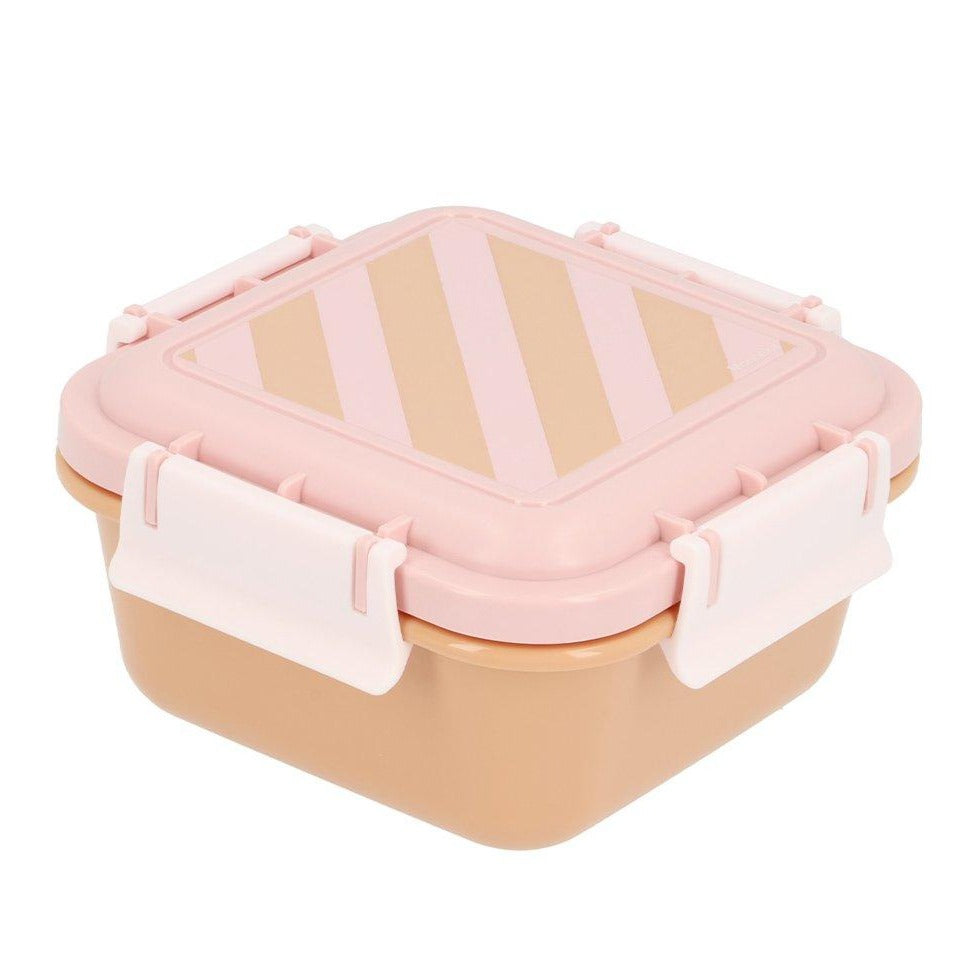 Monnëka Large Lunch Box With Compartment Divider | Stripes Pink