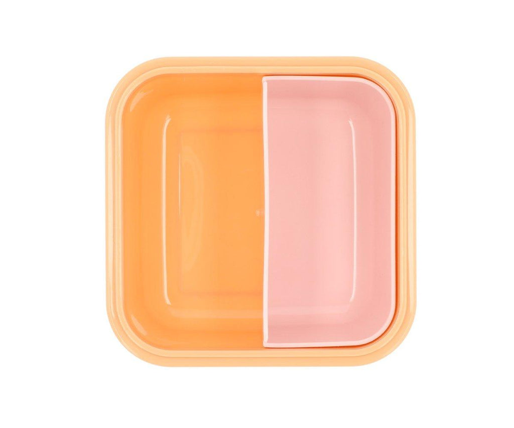 Monnëka Large Lunch Box With Compartment Divider | Stripes Pink