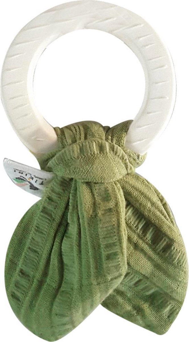 Tikiri Teether Toy with Muslin | Green