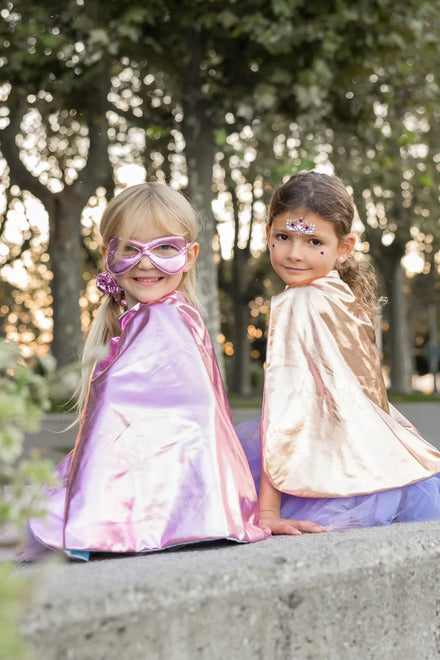 Great Pretenders Super-Duper Tutu, Cape & Mask | Metallic Rose Gold/Lilac 4-6Y