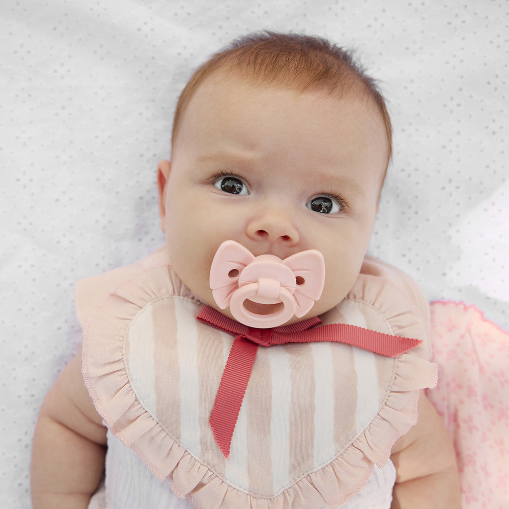 Elodie Binky Bow Pacifier +3m | Misty Pink