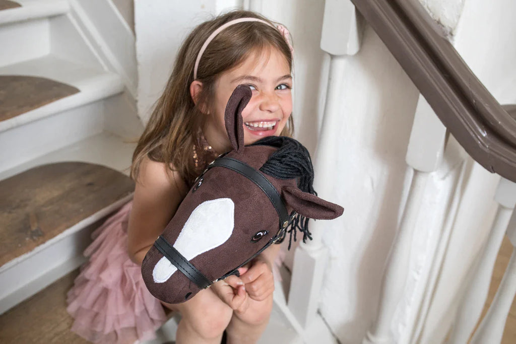 By astrup hobby horse with open mouth | Dark brown