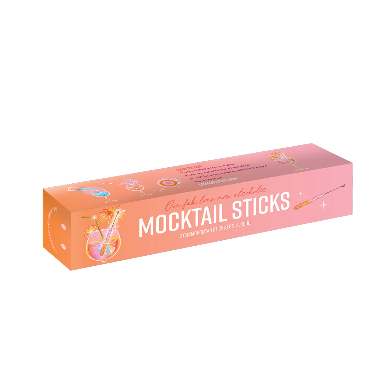 CuriosiTeas Mocktail Sticks Cosmopolitans | 6 Sticks