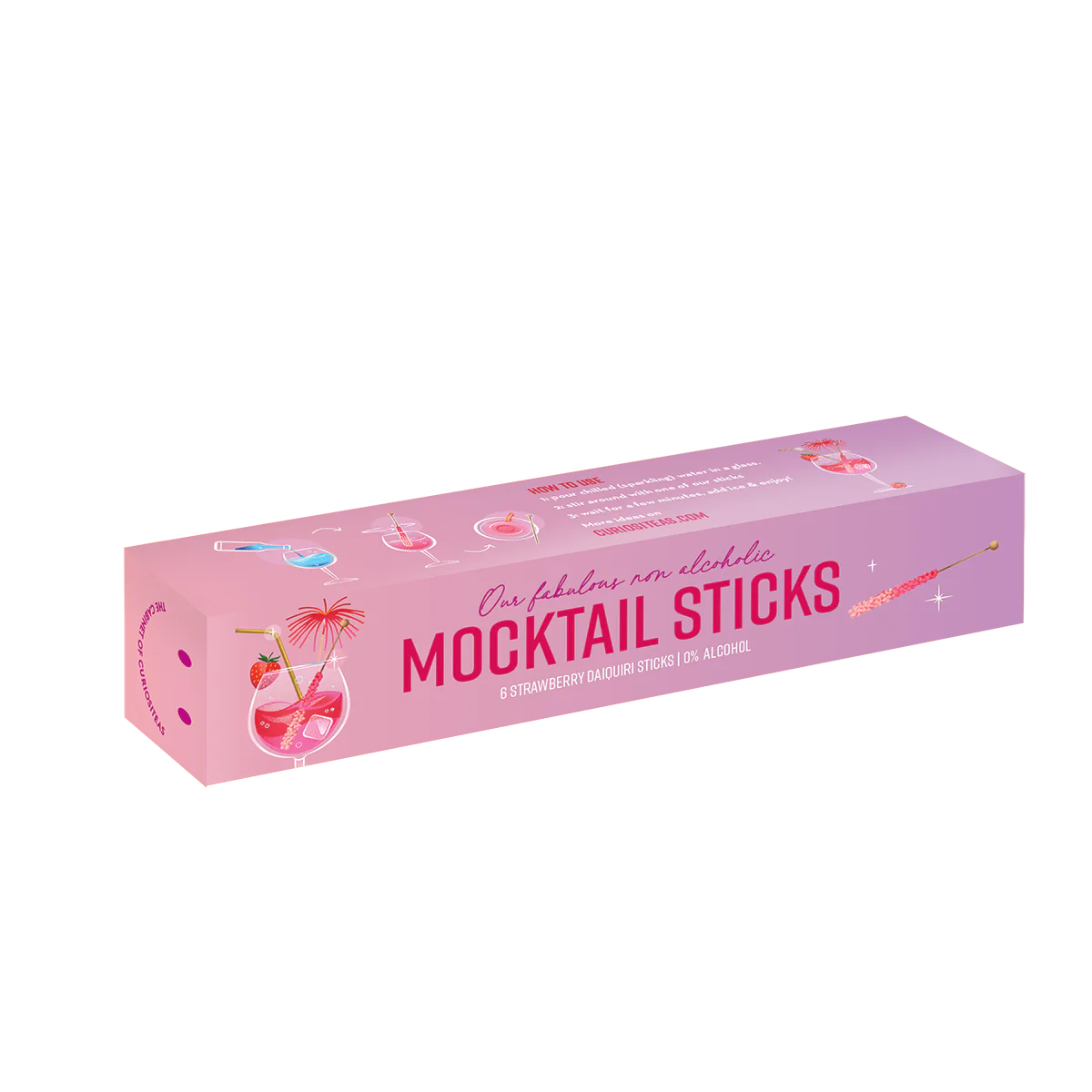 CuriosiTeas Mocktail Sticks Strawberry Daiquiri | 6 Sticks