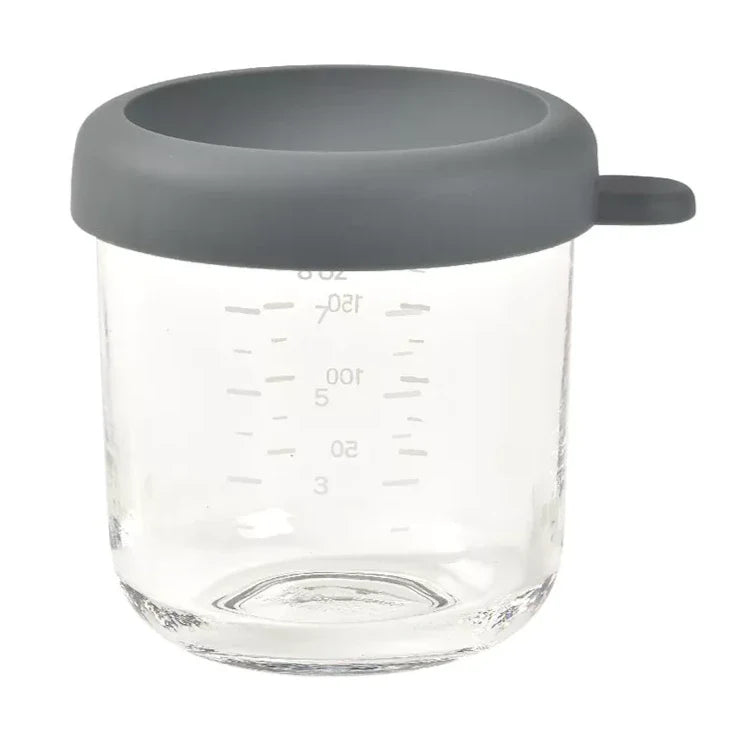 Béaba Glass Storage Jars 250ml | Dark Grey