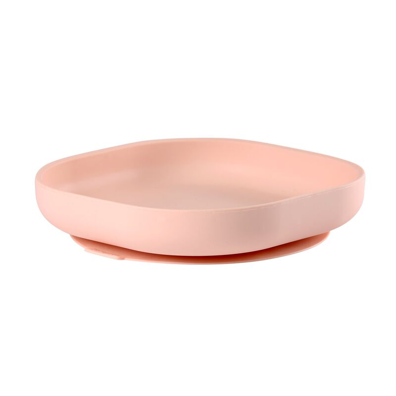 Béaba Silicone Plate with Suction Cup | Light Pink