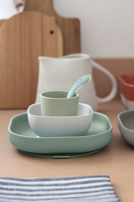 Beaba Silicone Dinner Set | Sage Green