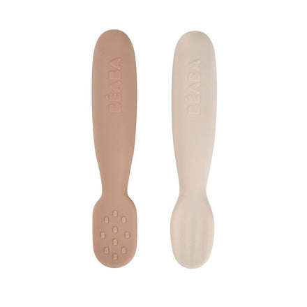 Béaba Set 2 Pre-Spoons Silicone | Praline /Clay