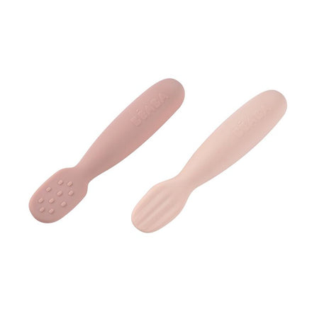 Béaba Set 2 Pre-Spoons Silicone | Cotton Candy /Marshmallow