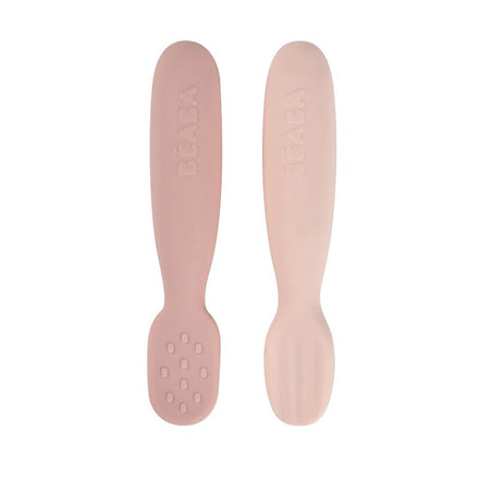 Béaba Set 2 Pre-Spoons Silicone | Cotton Candy /Marshmallow