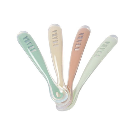 Béaba Set of 4 Silicone Spoons | Natural