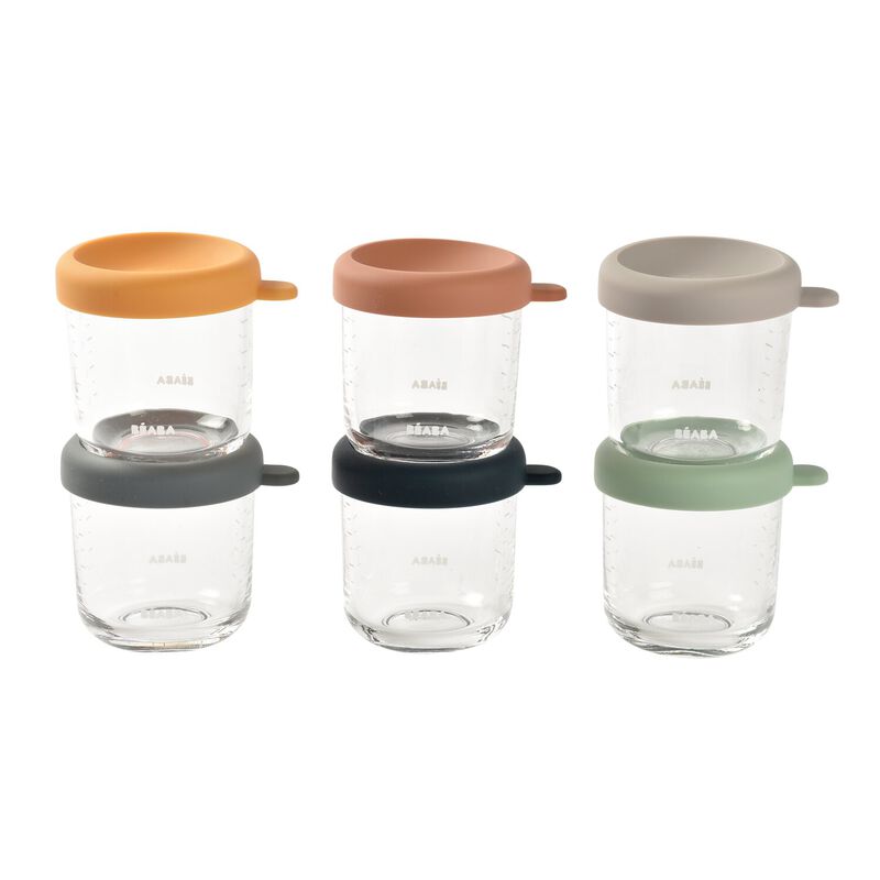 Béaba Glass Storage Jars 250ml Set 6 | Multicolor