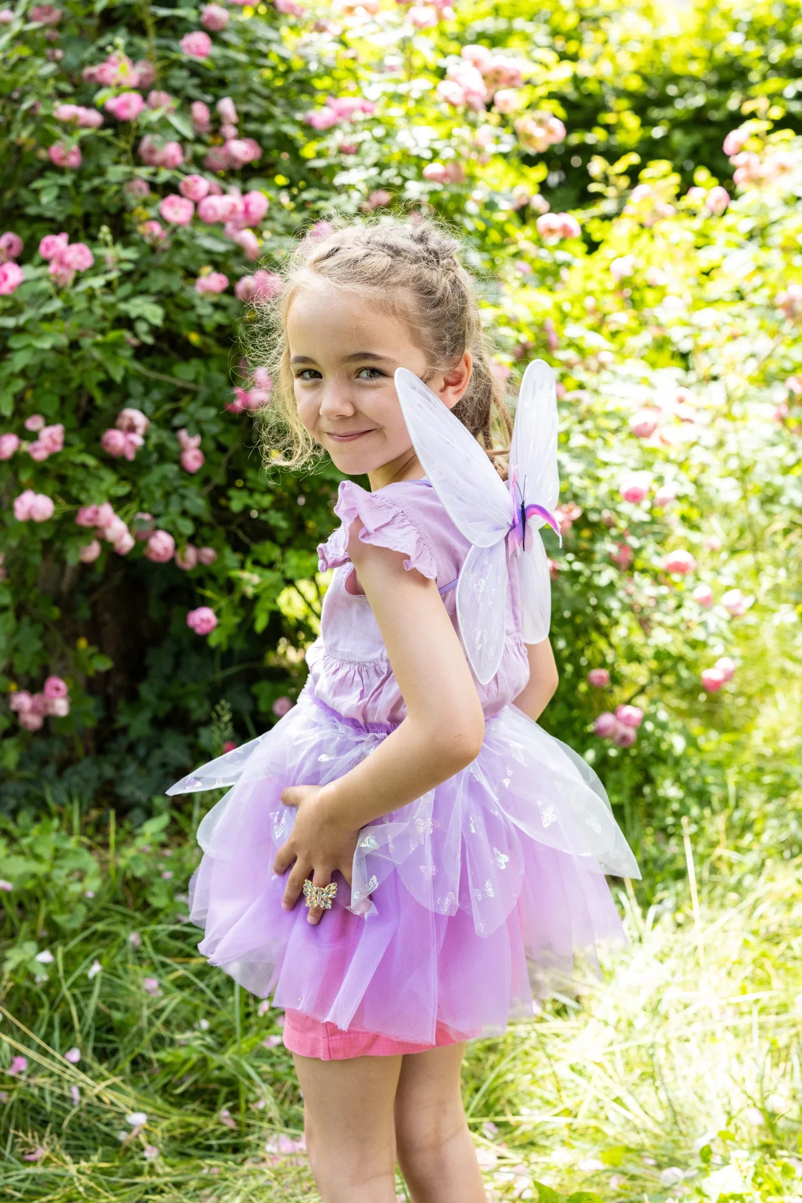 Great Pretenders Flutter Butterfly Skirt Wings & Magic Wand | Purple 4-6Y