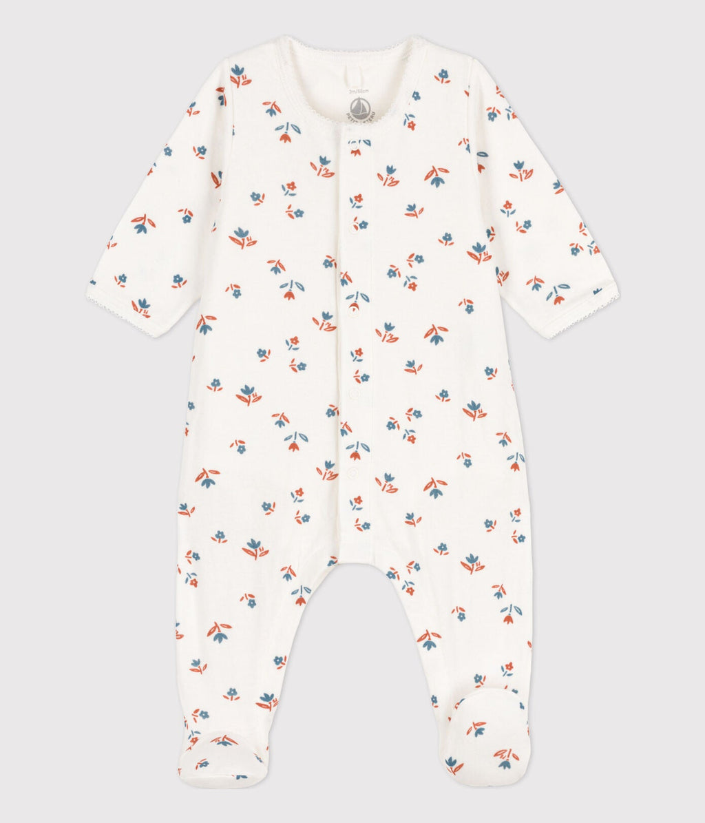 * Petit Bateau Baby Pajama Tubic | Marshmallow Flowers