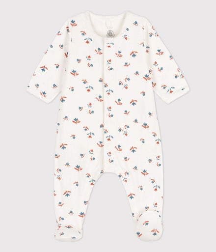* Petit Bateau Baby Pajama Tubic | Marshmallow Flowers