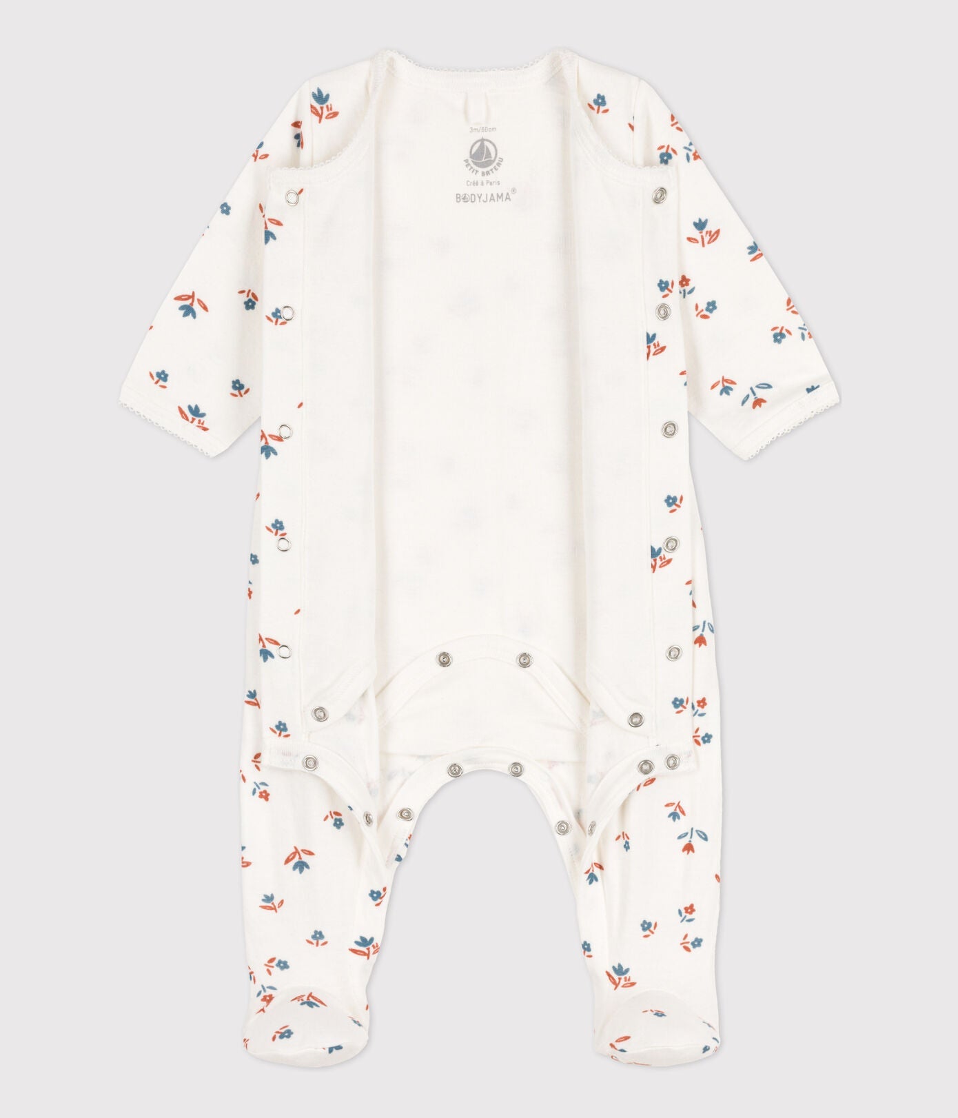 * Petit Bateau Baby Pajama Tubic | Marshmallow Flowers
