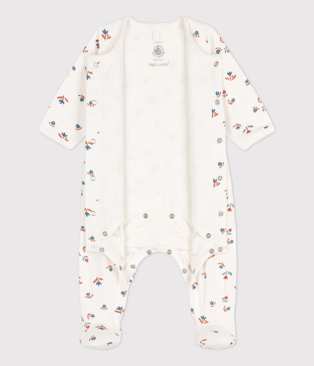* Petit Bateau Baby Pajama Tubic | Marshmallow Flowers