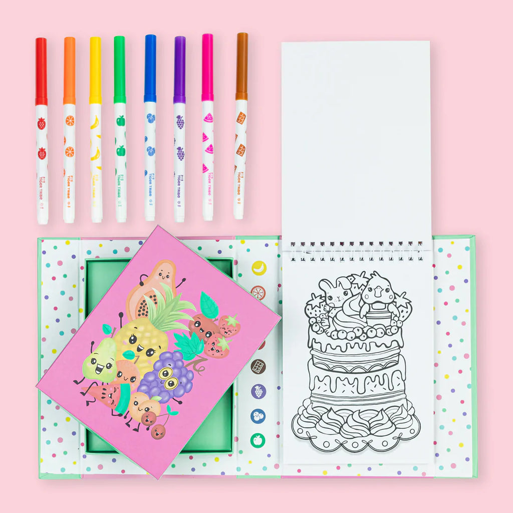 Tiger Tribe Take Away Scented Coloring Set | Fruity Cutie