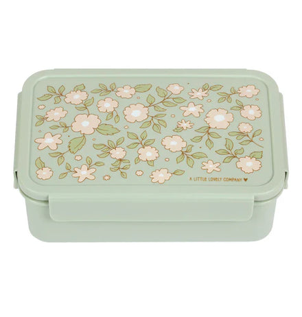 A Little Lovely Company Lunch Box With Dividers | Blossoms Sage