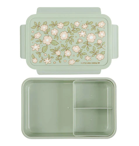 A Little Lovely Company Lunch Box With Dividers | Blossoms Sage